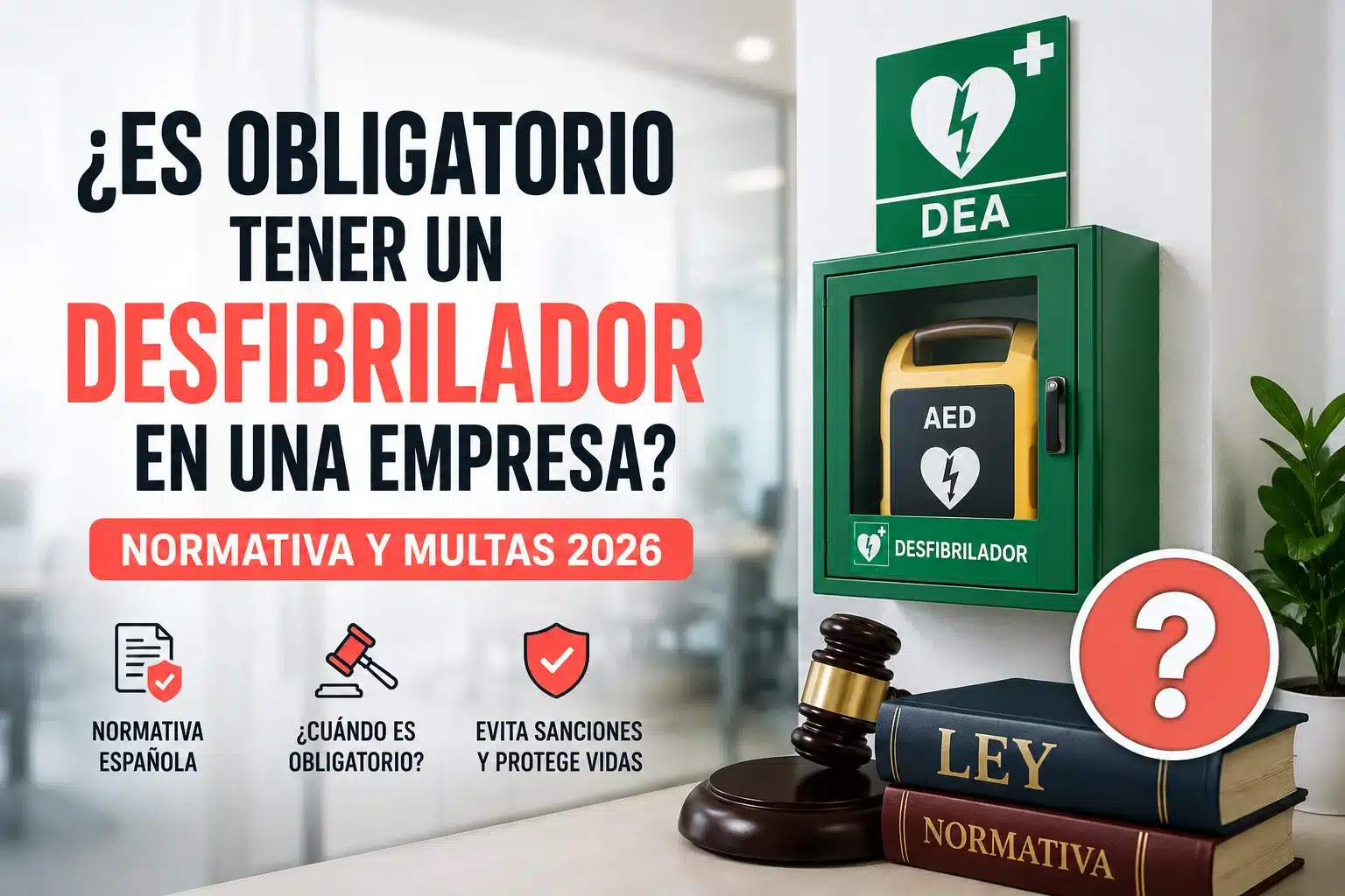 Desfibrilador DEA obligatorio en empresa