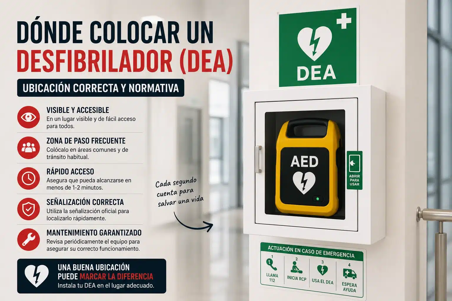 donde colocar un desfibrilador